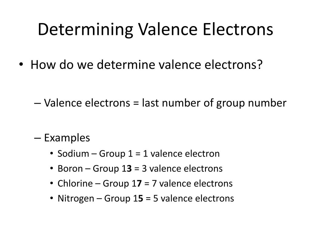 determining valence electrons