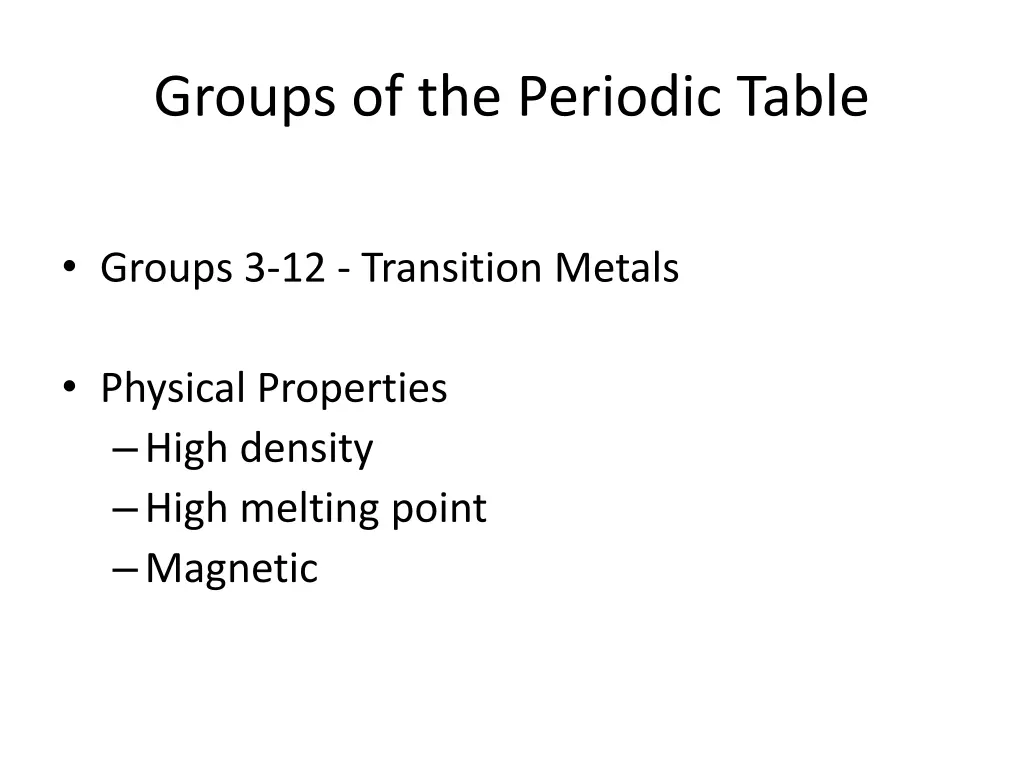 groups of the periodic table 2