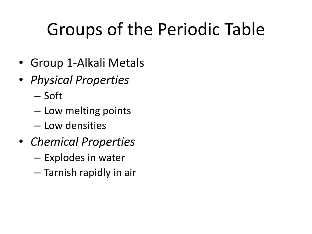 groups of the periodic table