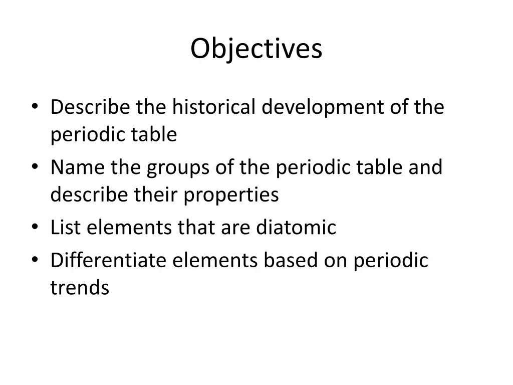 objectives