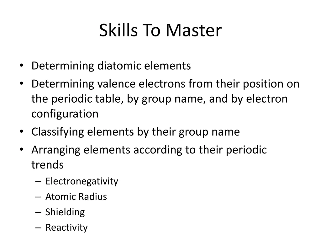 skills to master