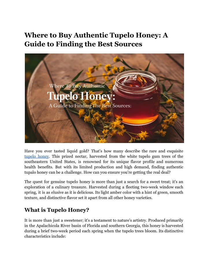 where to buy authentic tupelo honey a guide