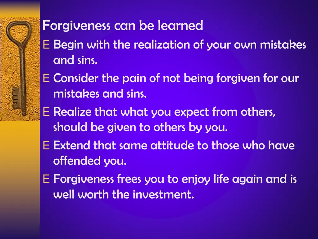 forgiveness can be learned e begin with