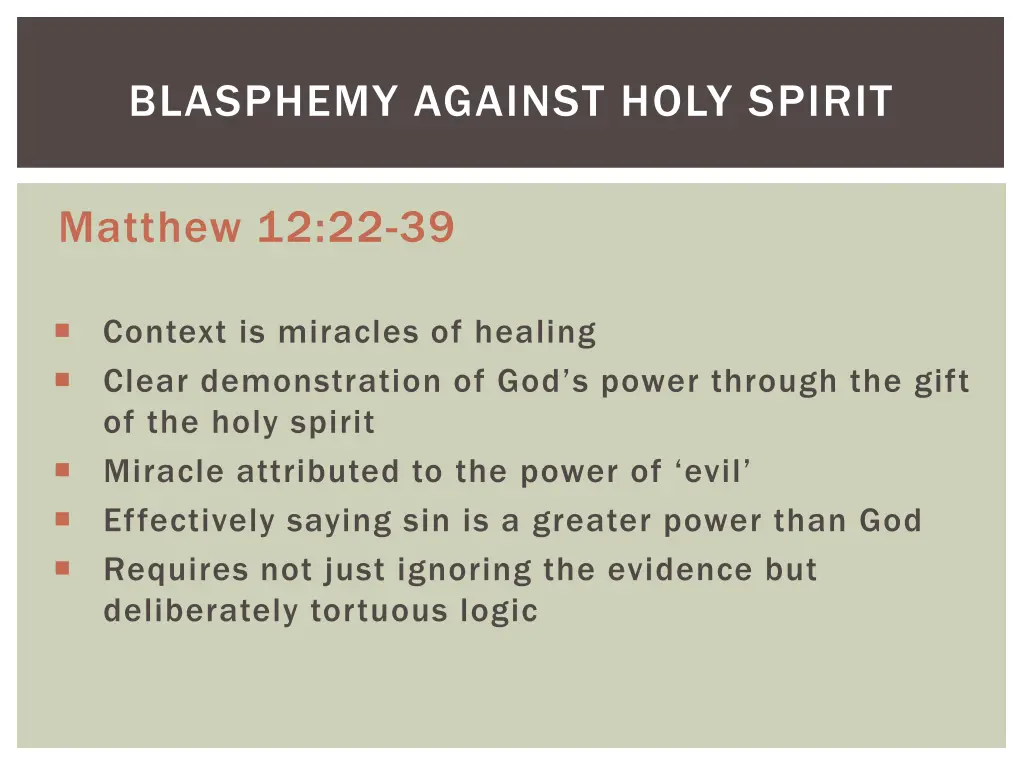 blasphemy against holy spirit