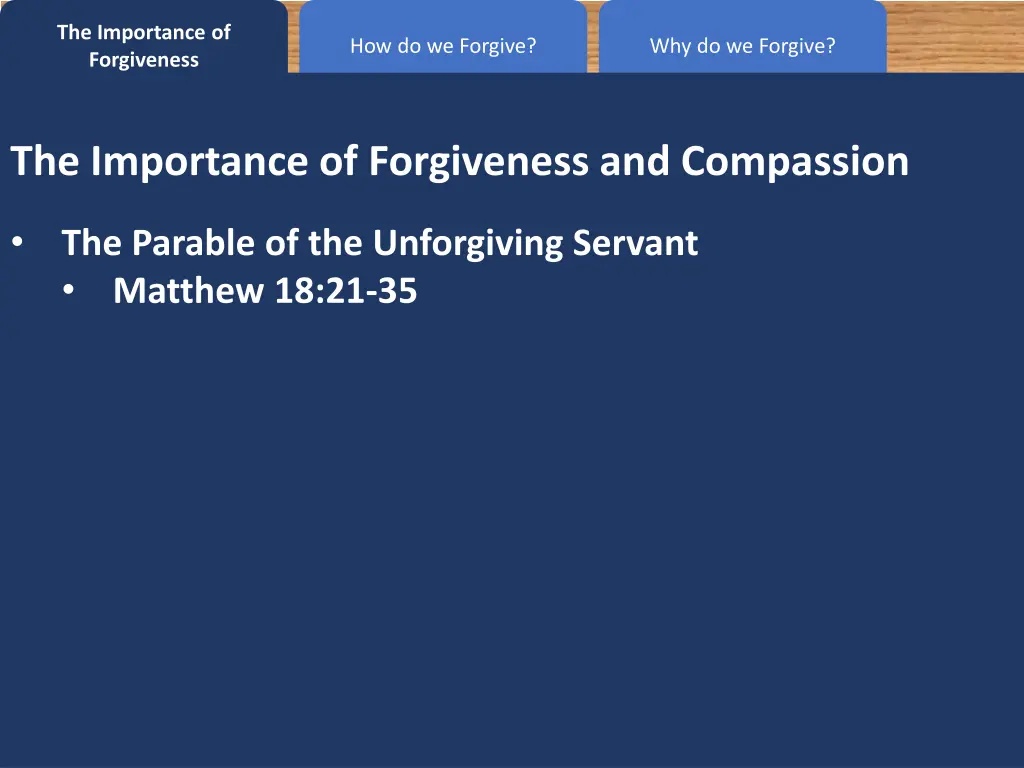 the importance of forgiveness