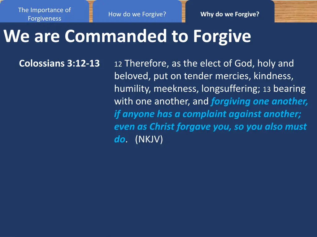 the importance of forgiveness we are commanded