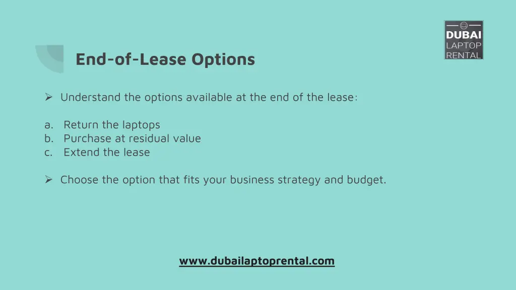 end of lease options