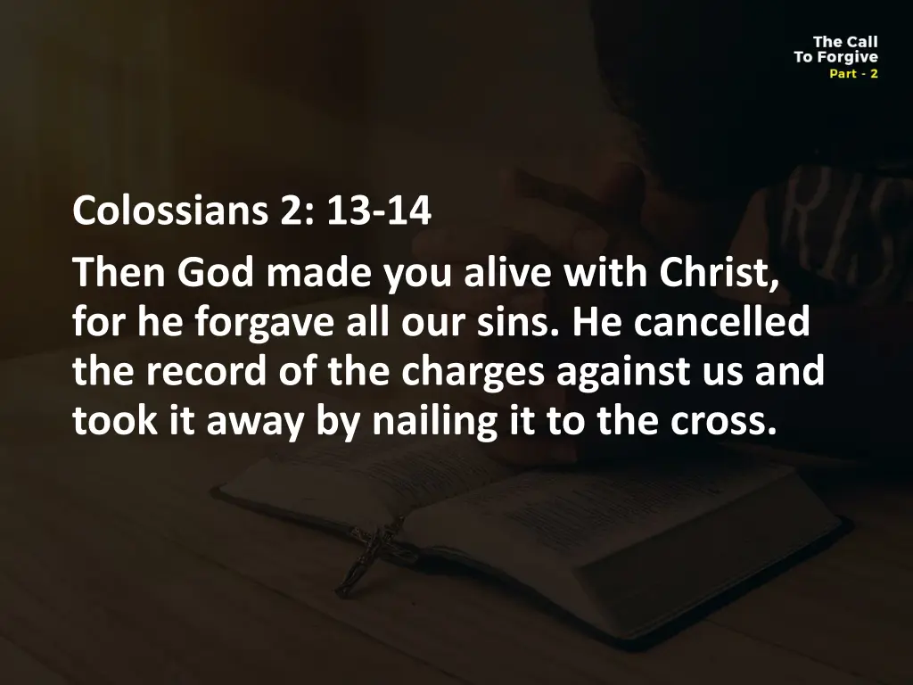 colossians 2 13 14 then god made you alive with