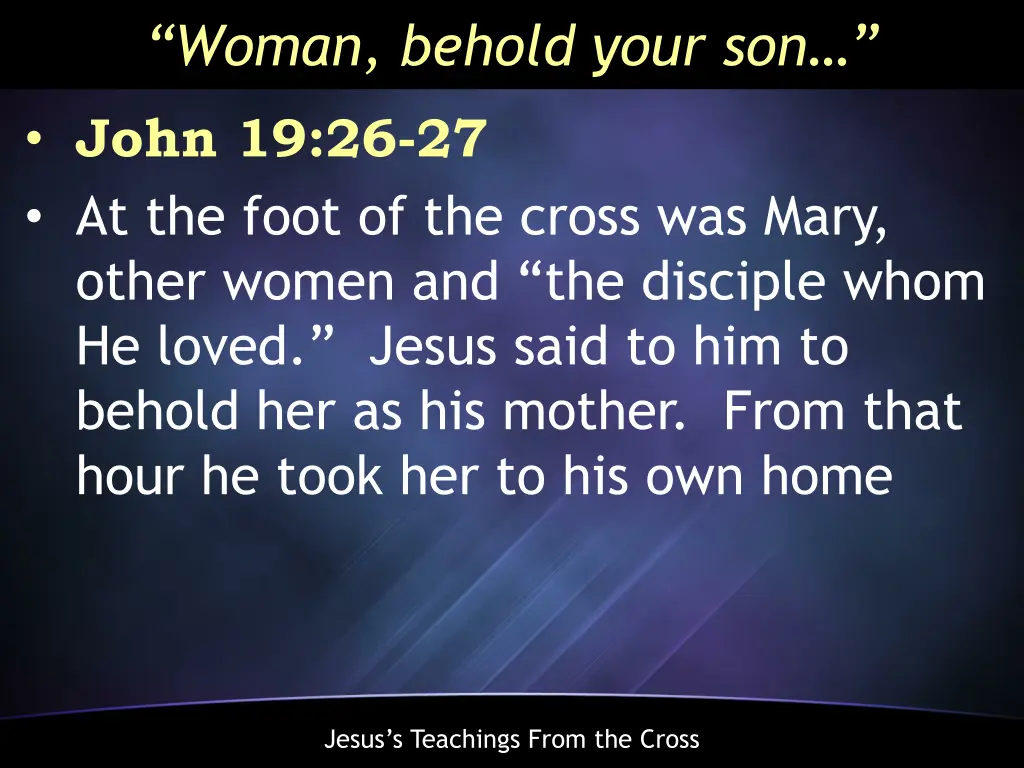 woman behold your son