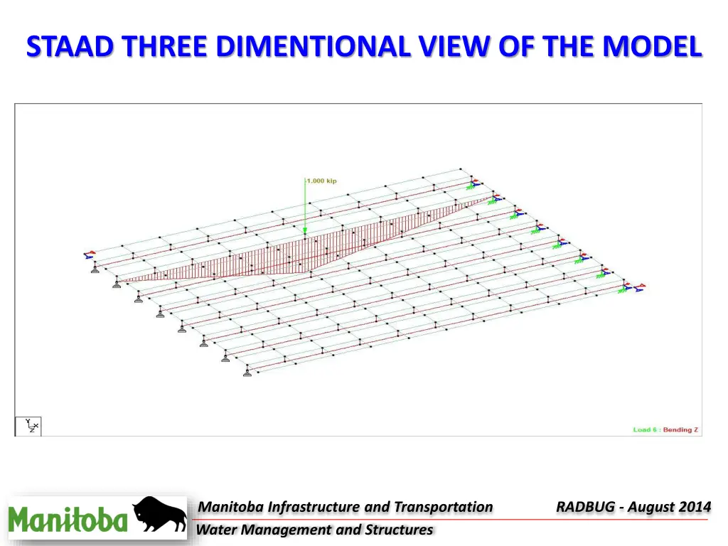 staad three dimentional view of the model 1