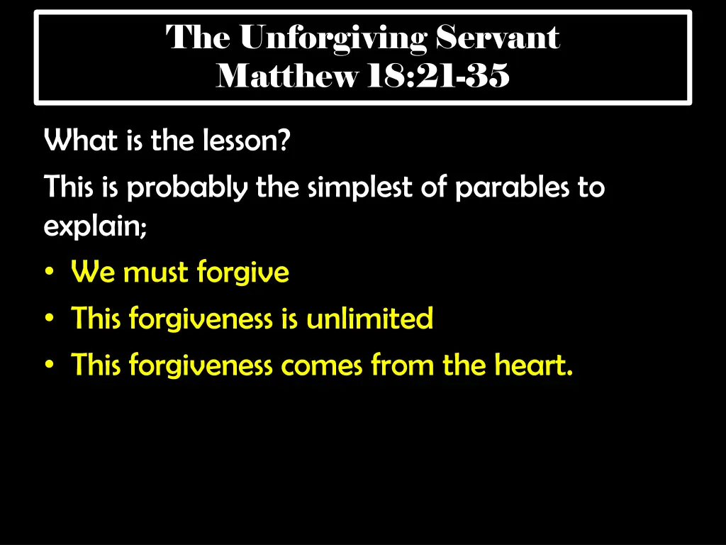 the unforgiving servant matthew 18 21 35 2