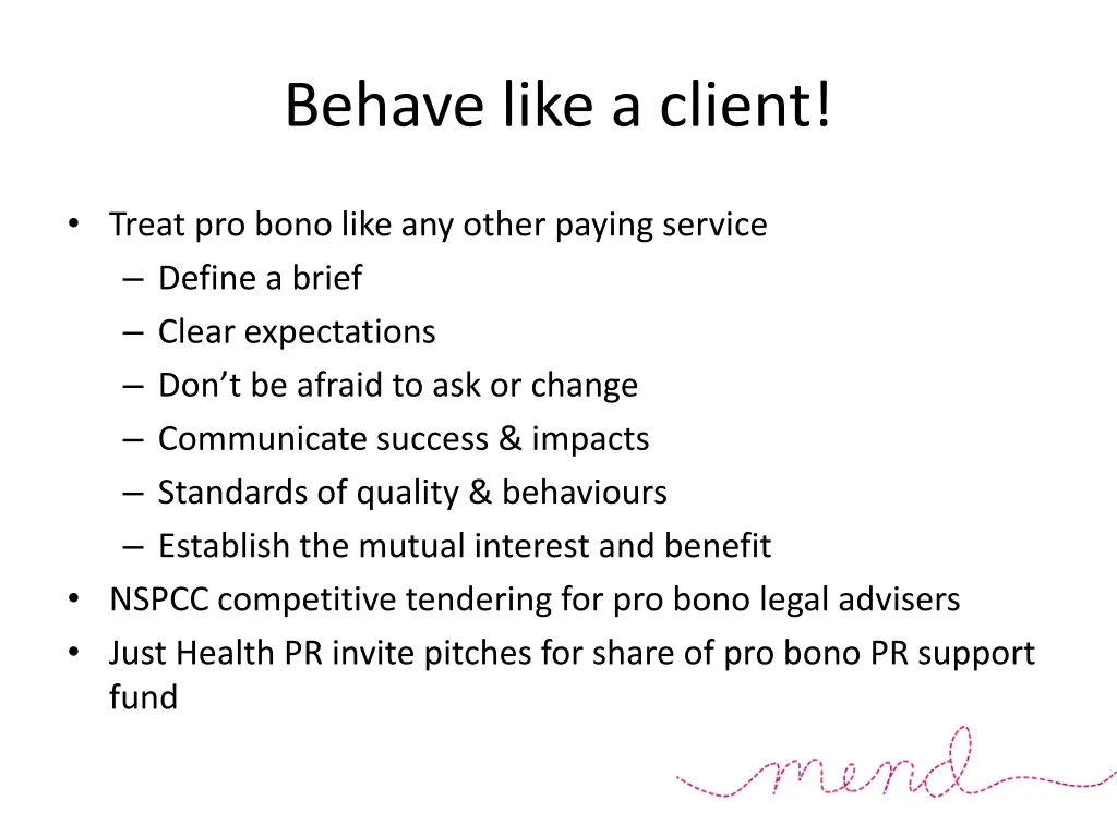 behave like a client