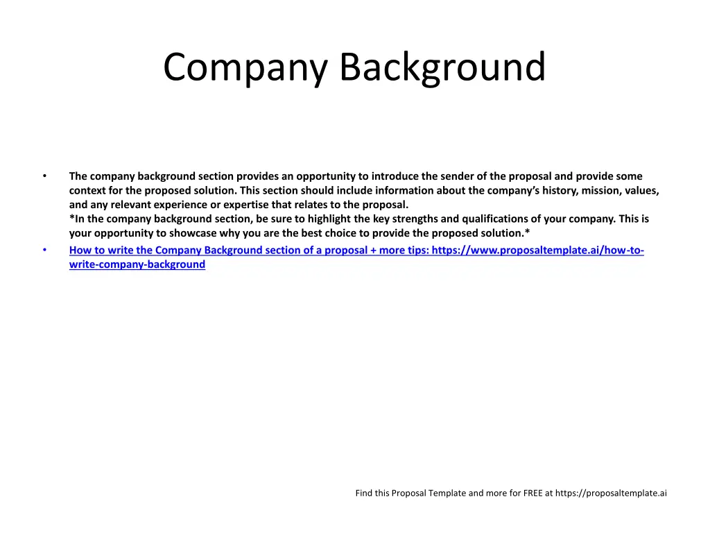 company background