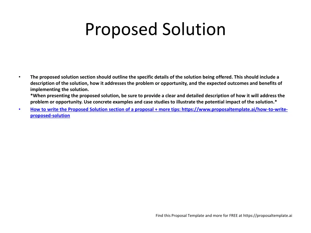 proposed solution