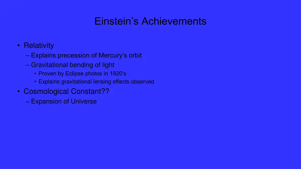 einstein s achievements