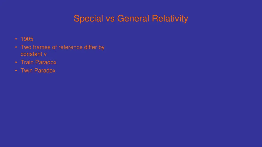 special vs general relativity 1