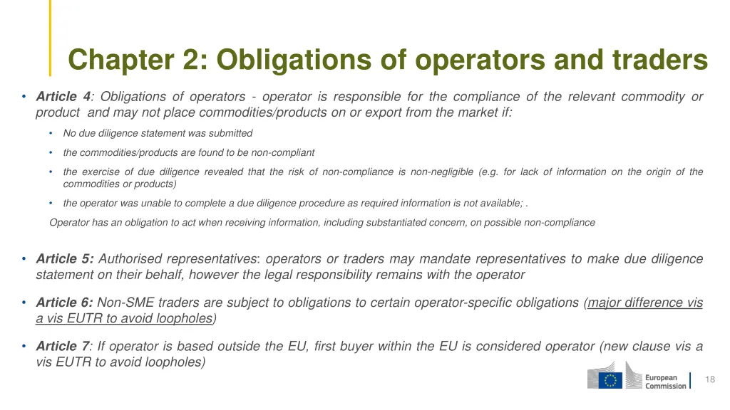 chapter 2 obligations of operators and traders