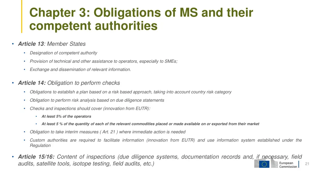 chapter 3 obligations of ms and their competent