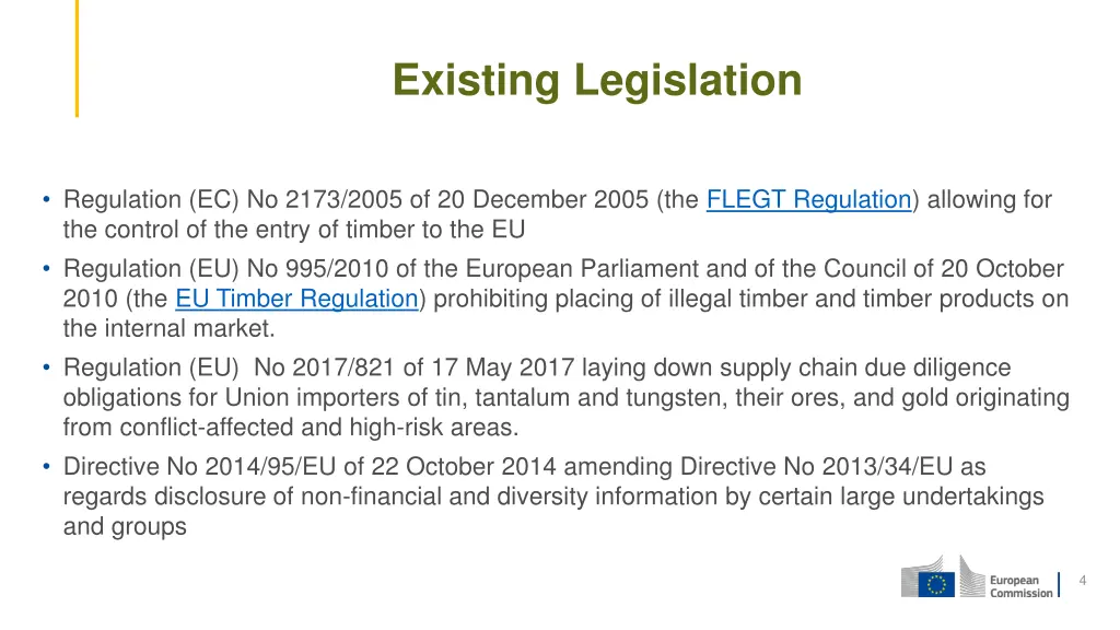 existing legislation