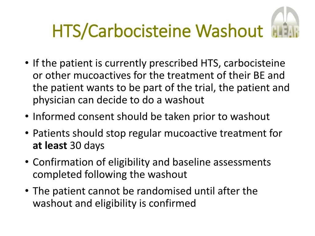 hts hts carbocisteine carbocisteine washout