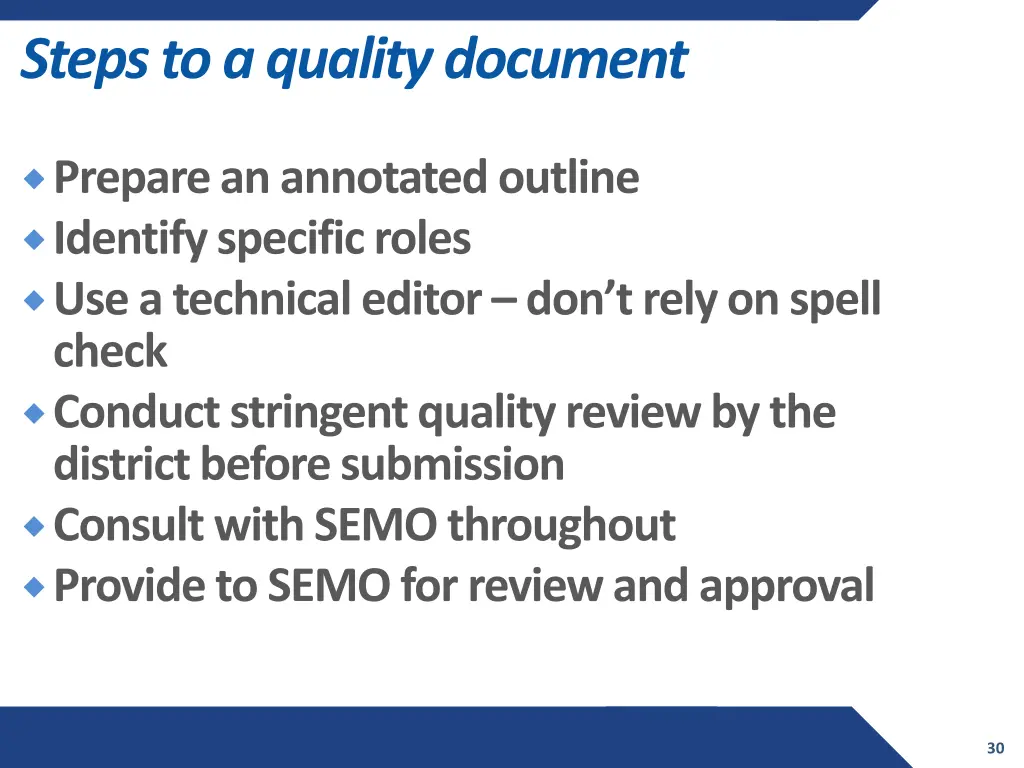 steps to a quality document