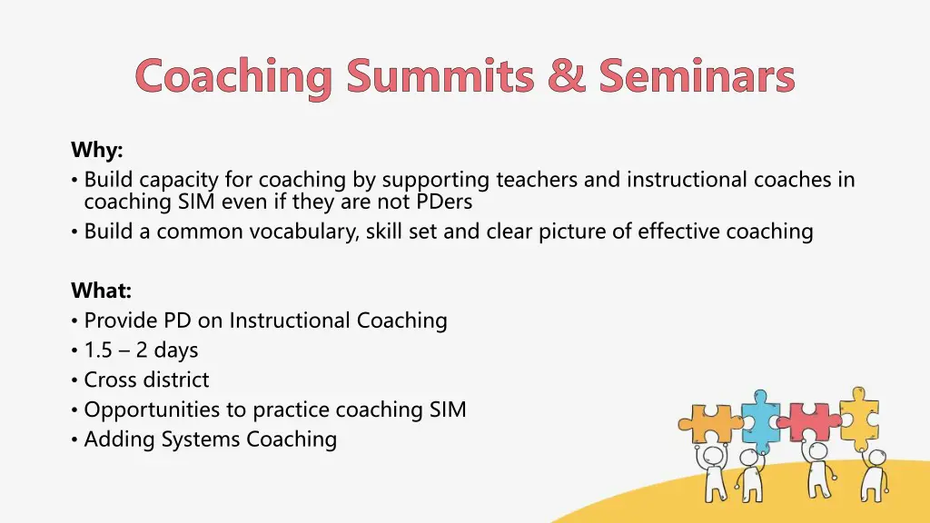 coaching summits seminars