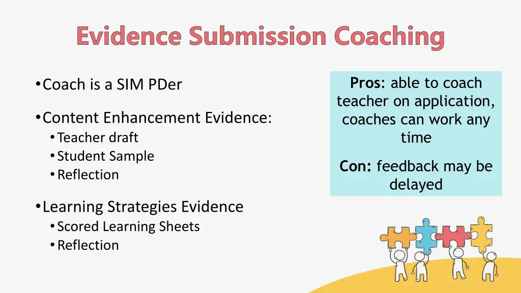 evidence submission coaching