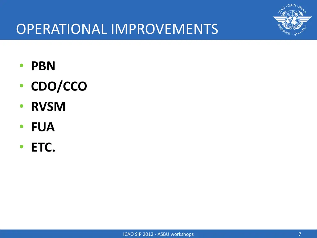 operational improvements