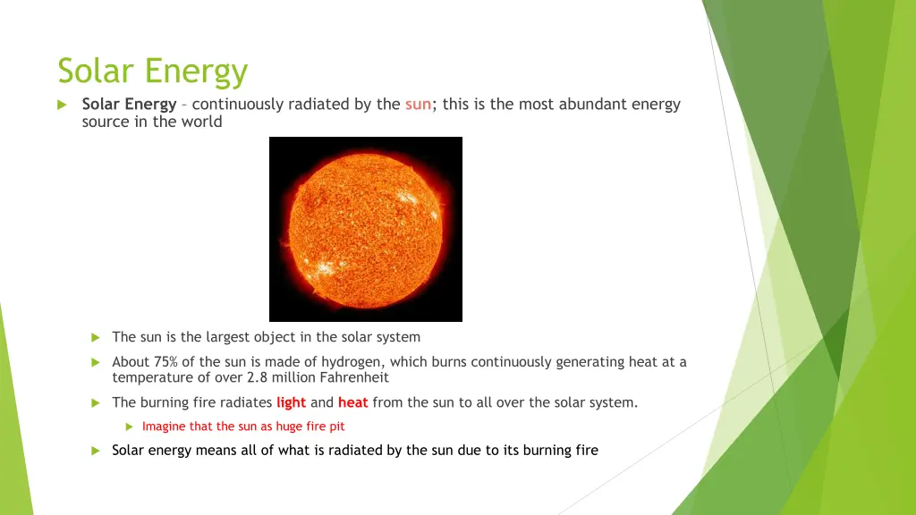 solar energy solar energy continuously radiated