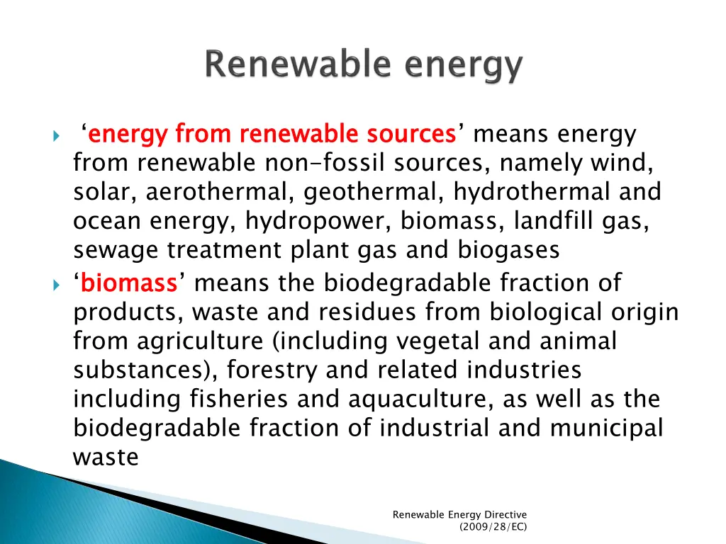 energy from renewable sources from renewable