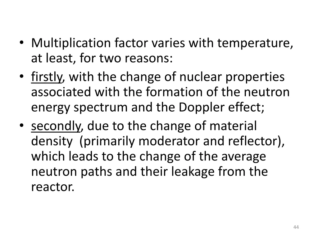 multiplication factor varies with temperature