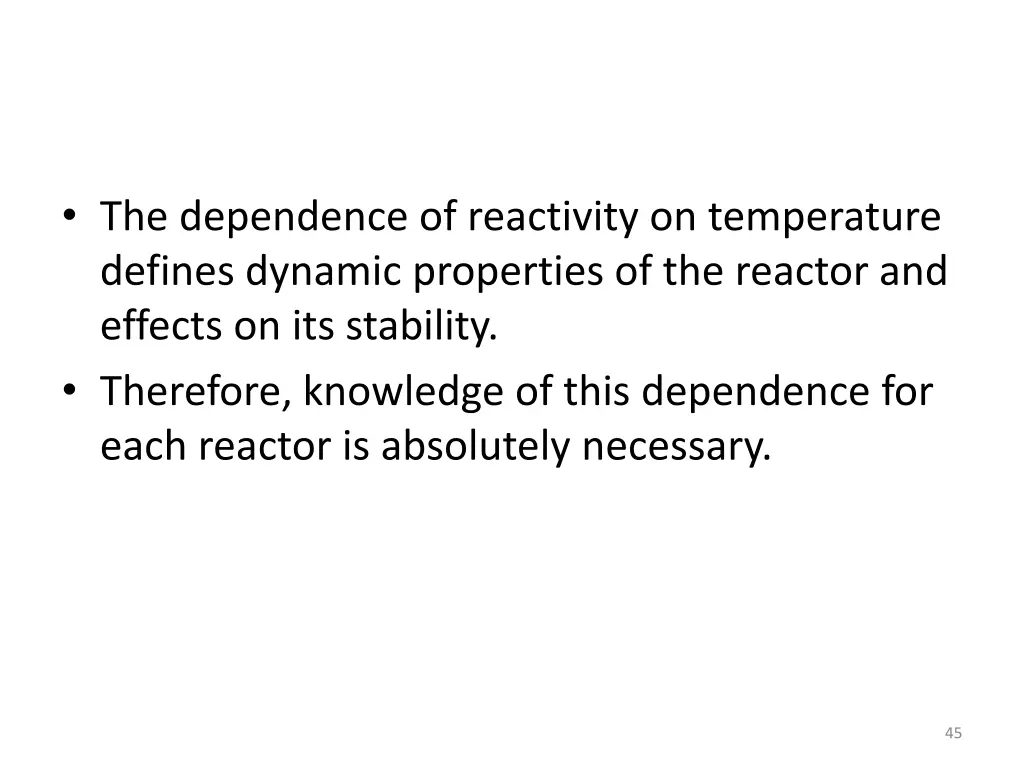 the dependence of reactivity on temperature