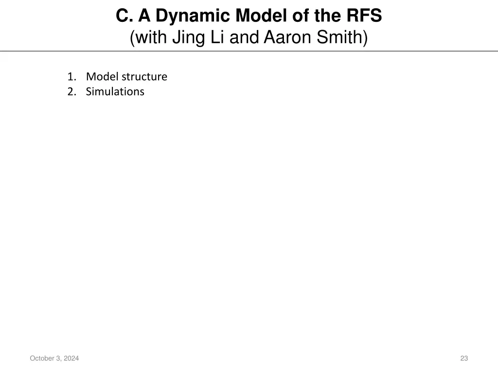 c a dynamic model of the rfs with jing