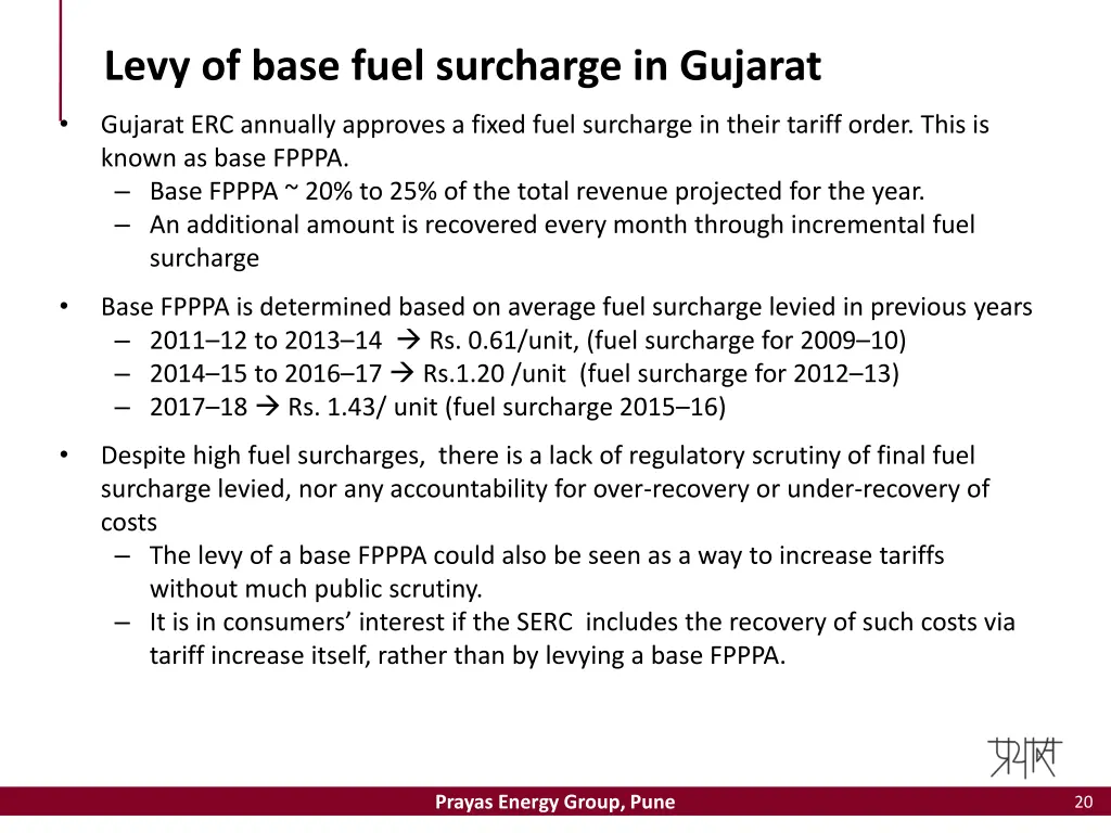 levy of base fuel surcharge in gujarat