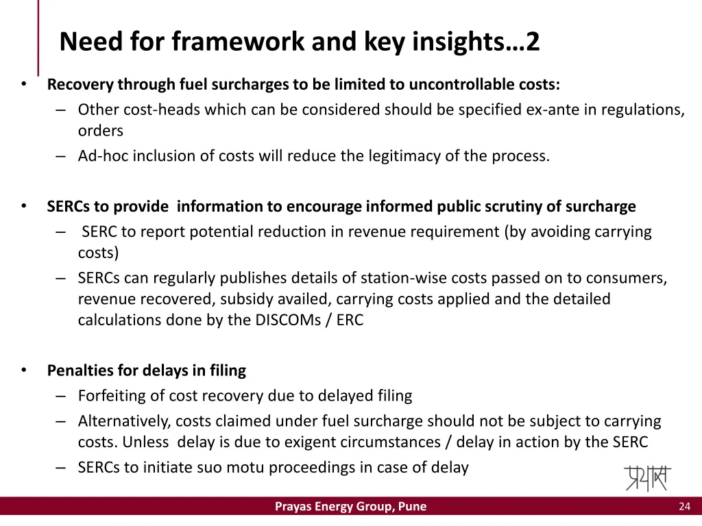 need for framework and key insights 2