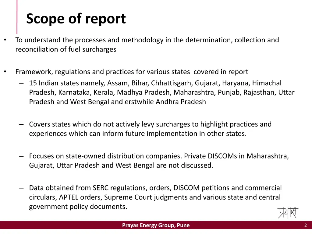 scope of report