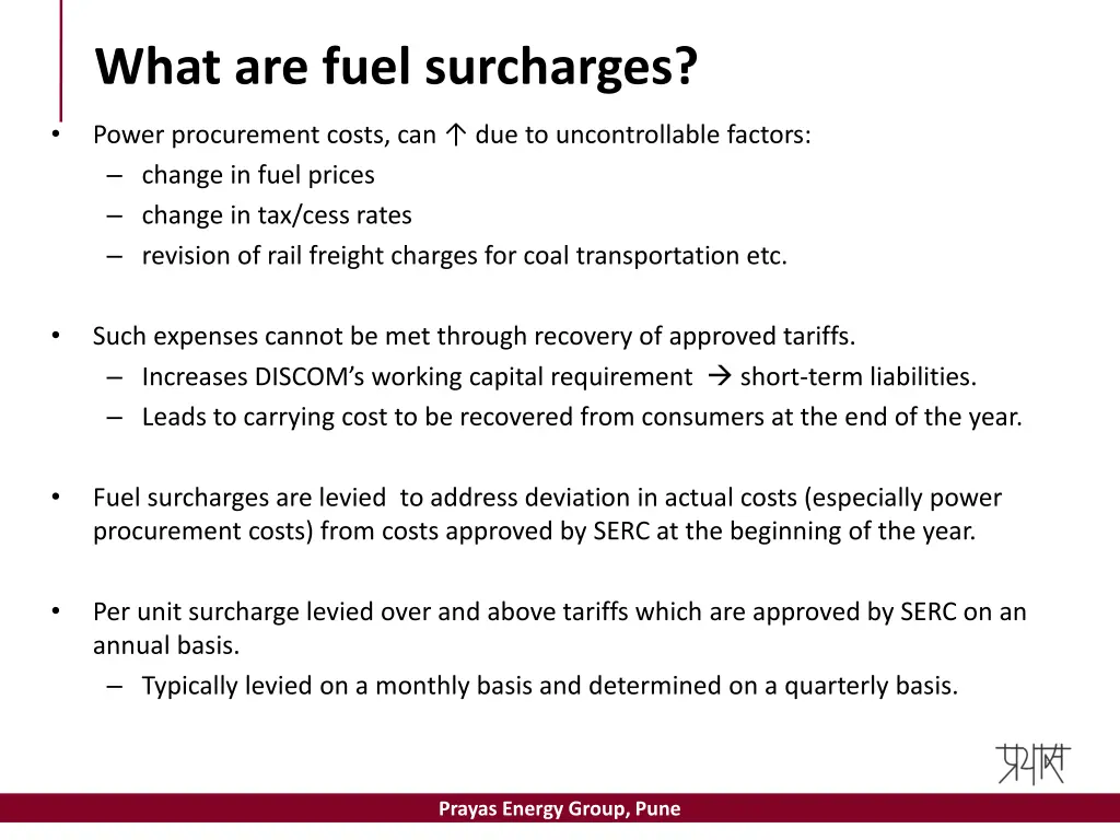 what are fuel surcharges