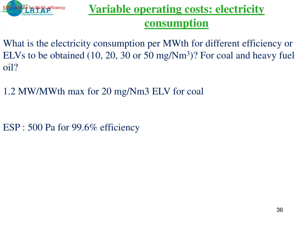 variable operating costs electricity consumption 3