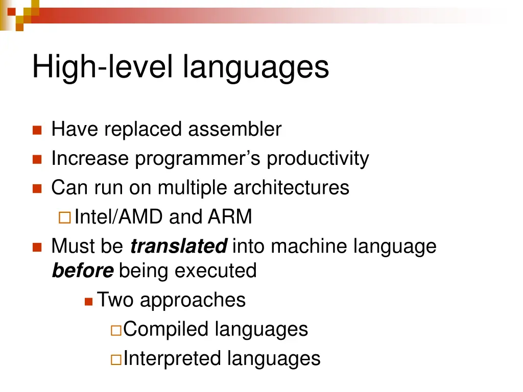 high level languages