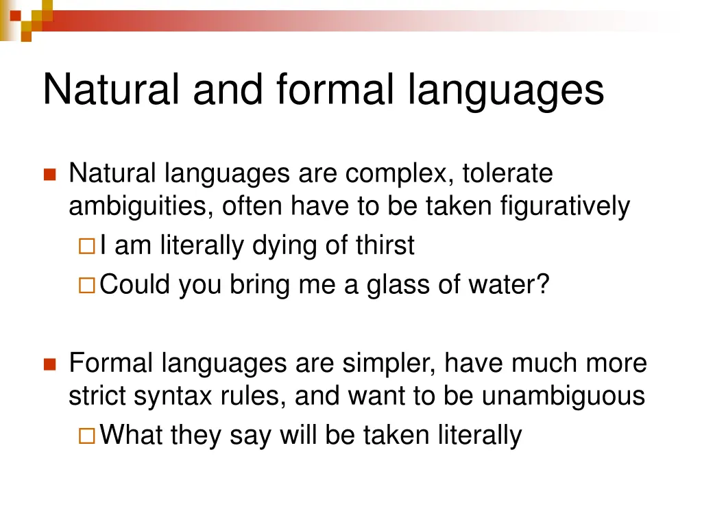 natural and formal languages