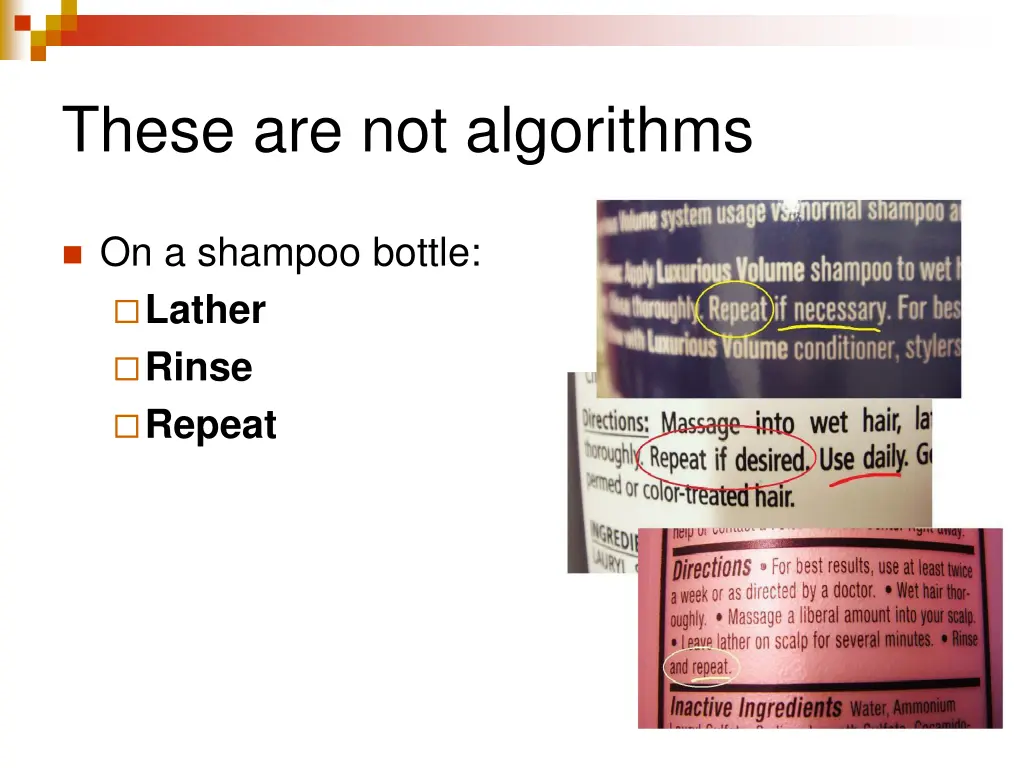 these are not algorithms