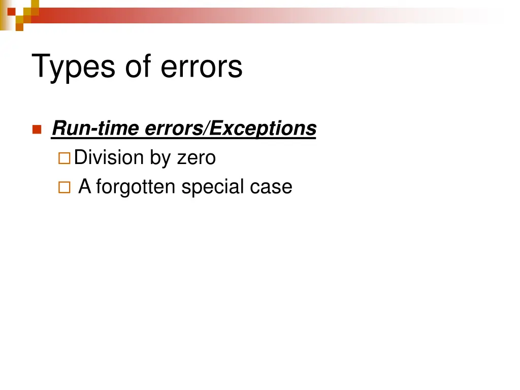 types of errors 1