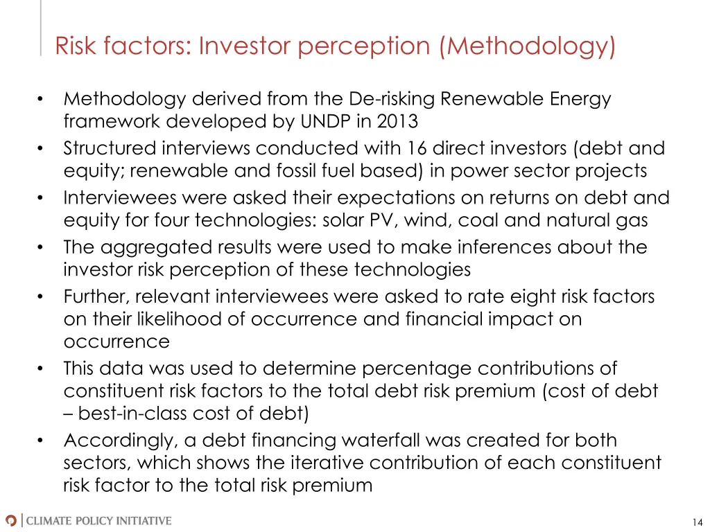 risk factors investor perception methodology