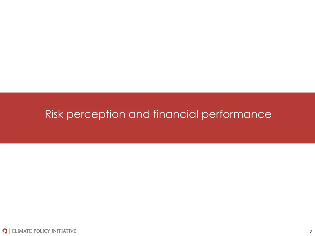 risk perception and financial performance