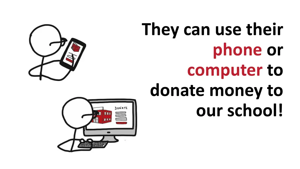 they can use their phone or computer to donate