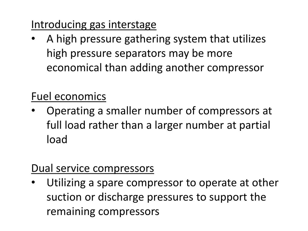 introducing gas interstage a high pressure