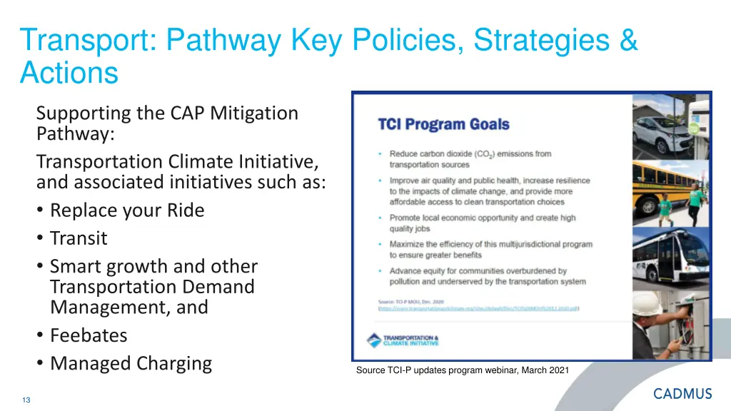 transport pathway key policies strategies actions