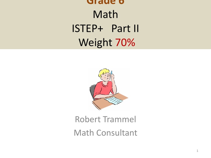 grade 6 math istep part ii weight 70