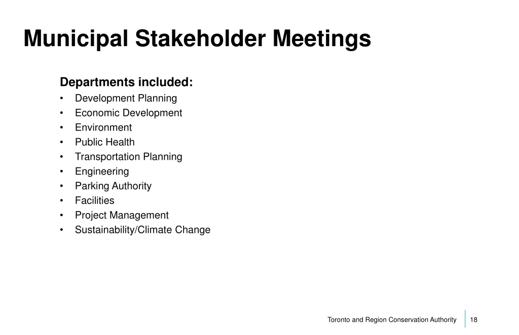 municipal stakeholder meetings