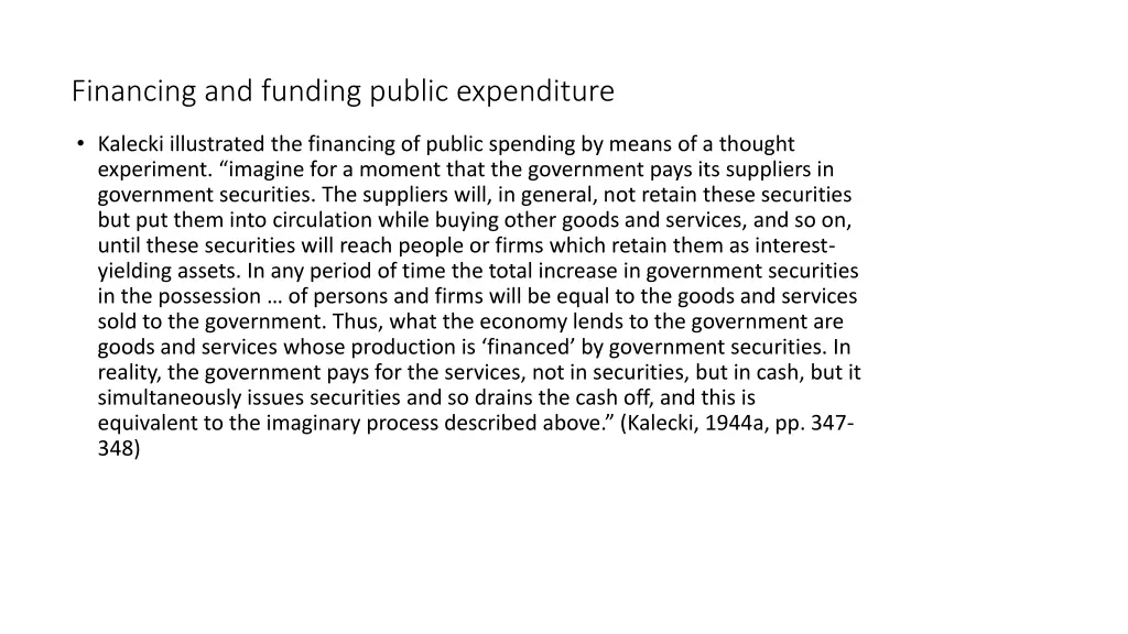 financing and funding public expenditure